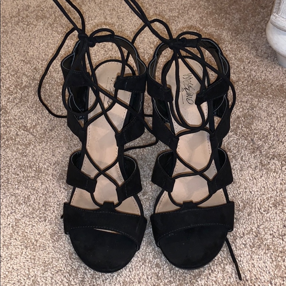 Black wrap Heels VELVET